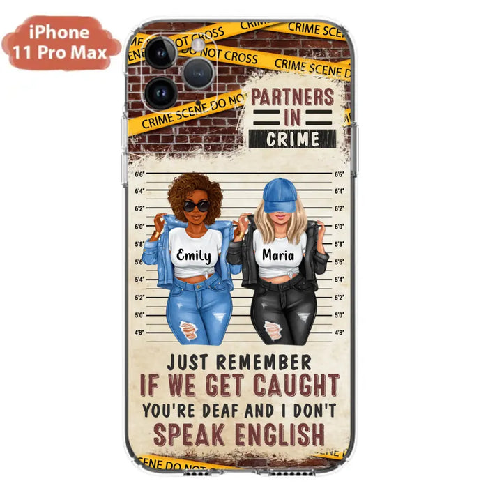 Custom Personalized Bestie Phone Case - Gift Idea For Bestie/ Sister - Upto 3 Girls - Partners In Crime - Case For iPhone And Samsung