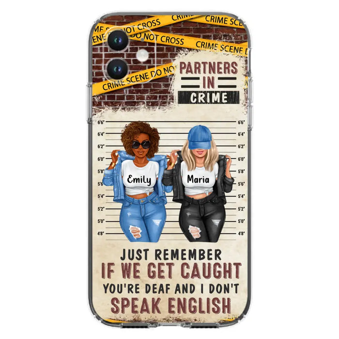 Custom Personalized Bestie Phone Case - Gift Idea For Bestie/ Sister - Upto 3 Girls - Partners In Crime - Case For iPhone And Samsung