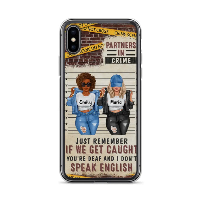 Custom Personalized Bestie Phone Case - Gift Idea For Bestie/ Sister - Upto 3 Girls - Partners In Crime - Case For iPhone And Samsung