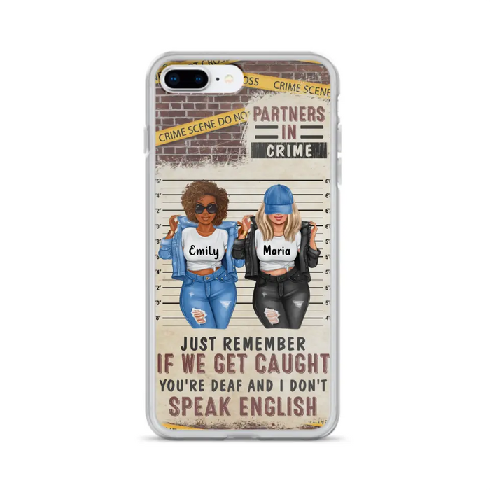 Custom Personalized Bestie Phone Case - Gift Idea For Bestie/ Sister - Upto 3 Girls - Partners In Crime - Case For iPhone And Samsung