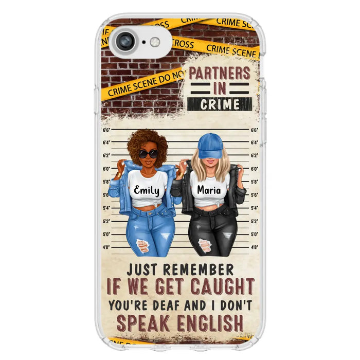 Custom Personalized Bestie Phone Case - Gift Idea For Bestie/ Sister - Upto 3 Girls - Partners In Crime - Case For iPhone And Samsung