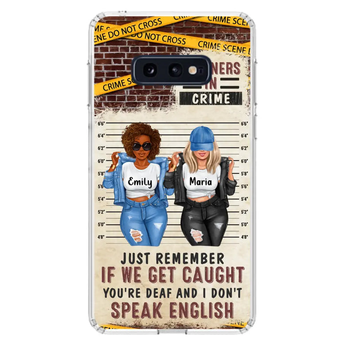 Custom Personalized Bestie Phone Case - Gift Idea For Bestie/ Sister - Upto 3 Girls - Partners In Crime - Case For iPhone And Samsung