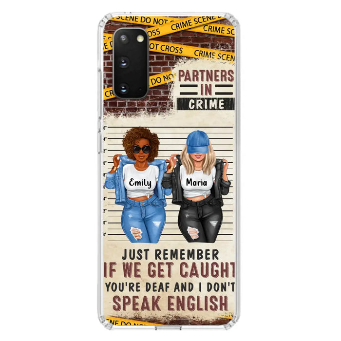 Custom Personalized Bestie Phone Case - Gift Idea For Bestie/ Sister - Upto 3 Girls - Partners In Crime - Case For iPhone And Samsung