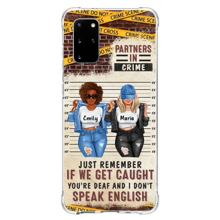 Custom Personalized Bestie Phone Case - Gift Idea For Bestie/ Sister - Upto 3 Girls - Partners In Crime - Case For iPhone And Samsung