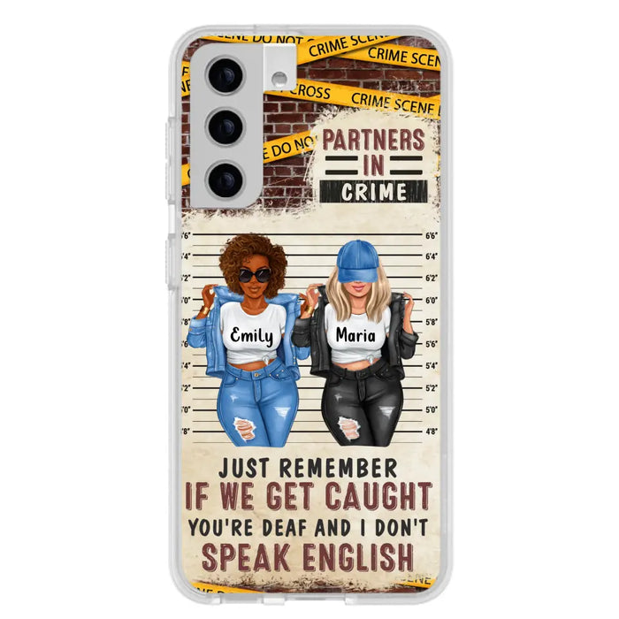 Custom Personalized Bestie Phone Case - Gift Idea For Bestie/ Sister - Upto 3 Girls - Partners In Crime - Case For iPhone And Samsung