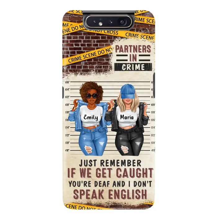 Custom Personalized Bestie Phone Case - Gift Idea For Bestie/ Sister - Upto 3 Girls - Partners In Crime - Case For iPhone And Samsung