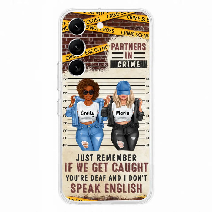 Custom Personalized Bestie Phone Case - Gift Idea For Bestie/ Sister - Upto 3 Girls - Partners In Crime - Case For iPhone And Samsung