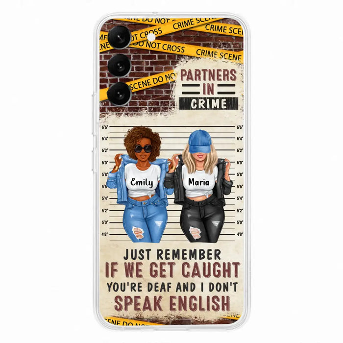 Custom Personalized Bestie Phone Case - Gift Idea For Bestie/ Sister - Upto 3 Girls - Partners In Crime - Case For iPhone And Samsung