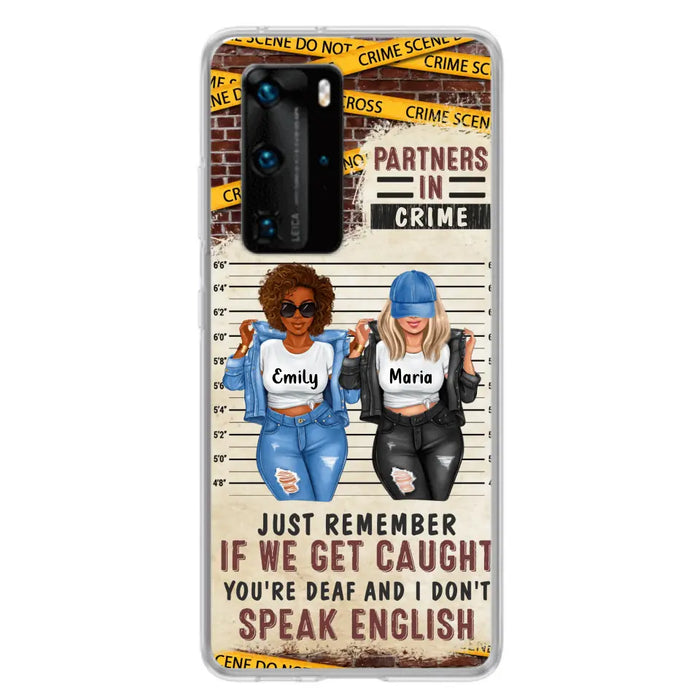 Custom Personalized Bestie Phone Case - Gift Idea For Bestie/ Sister - Upto 3 Girls - Partners In Crime - Case For Oppo/ Xiaomi/ Huawei