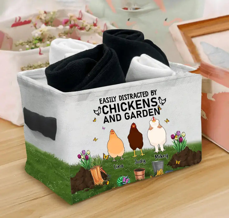 Personalized Chicken Storage Box - Up to 9 Chickens - Best Gift For Chicken Lovers - I Just Want To Work In My Garden And Hang Out With My Chickens