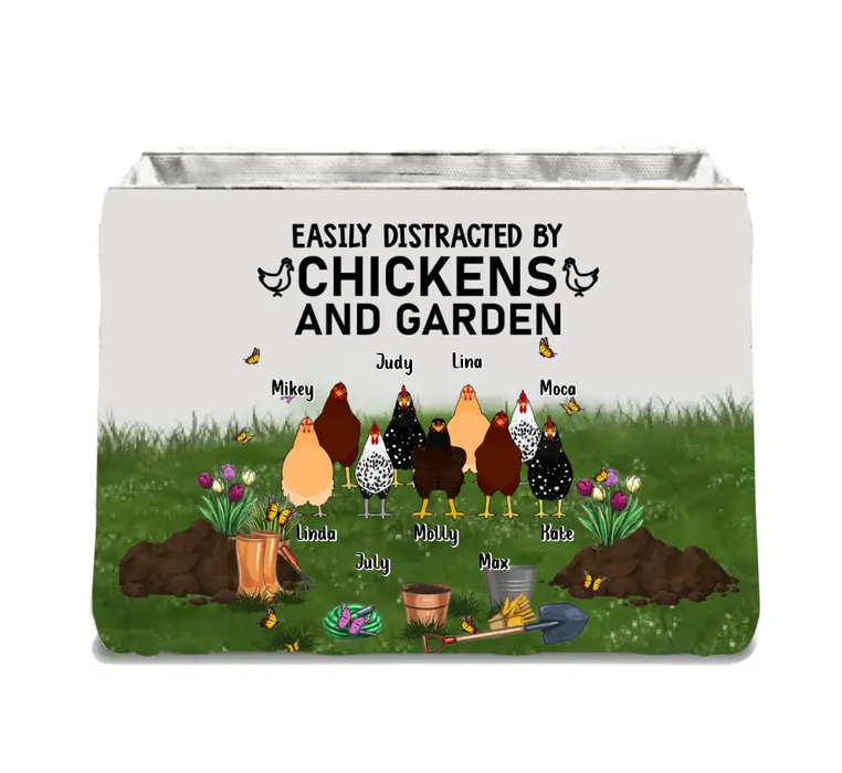 Personalized Chicken Storage Box - Up to 9 Chickens - Best Gift For Chicken Lovers - I Just Want To Work In My Garden And Hang Out With My Chickens