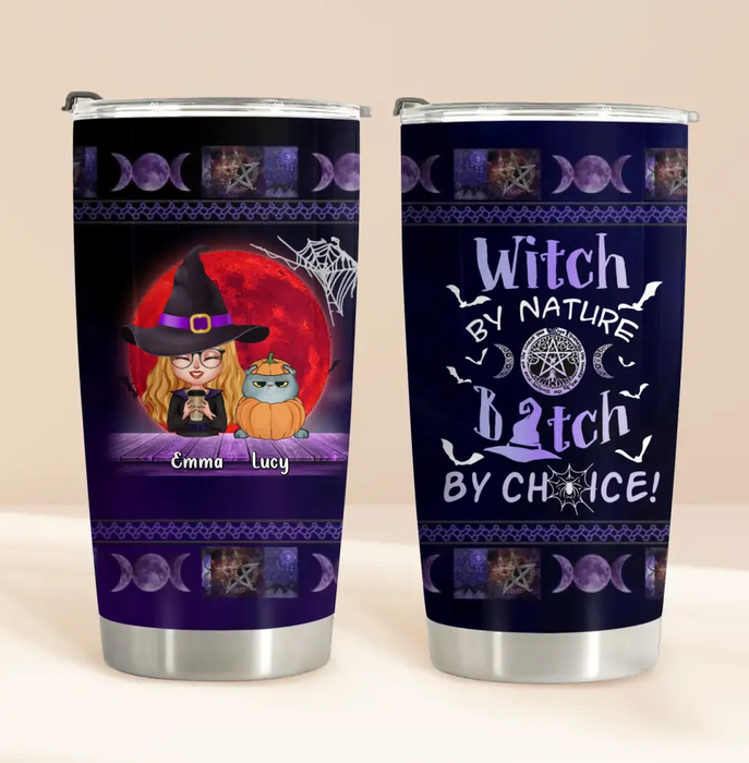 Custom Personalized Witch Tumbler - Upto 6 Cats/Dogs - Halloween Gift Idea For Cat/Dog  Lovers/Friends