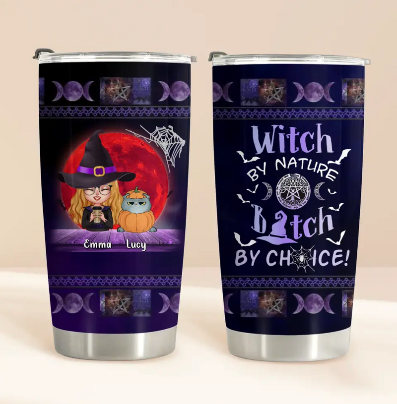 Personalized Witch Tumbler - Up to 6 Cats/Dogs - Halloween Gift Idea For Cat/Dog  Lovers/Friends