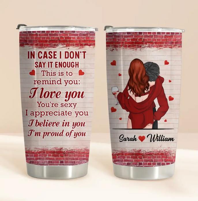 Personalized Couple Tumbler - Gift Idea For Him/Her/Couple/Valentine's Day -  I Love You You're Sexy I Appreciate You