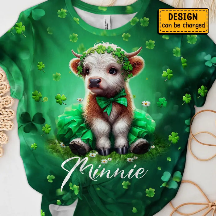 Custom Personalized Patrick's Day Highland Cow T-shirt - Gift Idea For Patrick's Day