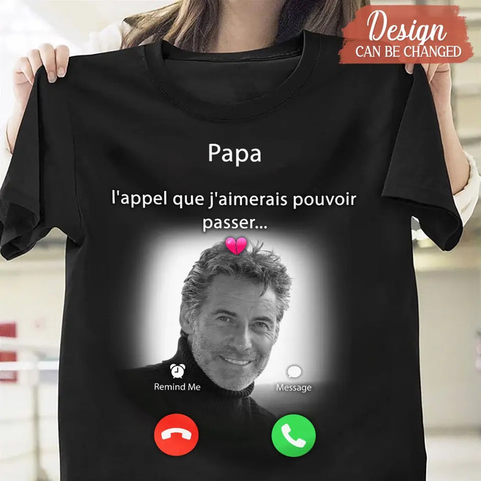 Sweat à capuche papa personnalisé - Télécharger une photo - Idée de cadeau commémoratif pour maman/papa - L'appel que j'aimerais pouvoir faire