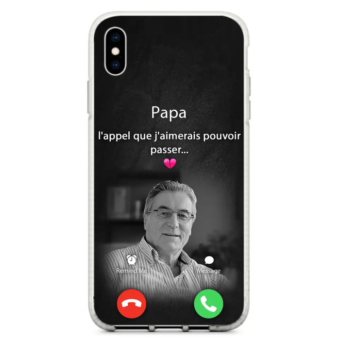 Coque de téléphone personnalisée pour papa commémoratif - Télécharger une photo - L'appel que j'aimerais pouvoir passer- Coque de téléphone pour iPhone/ Samsung