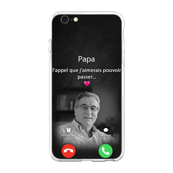 Coque de téléphone personnalisée pour papa commémoratif - Télécharger une photo - L'appel que j'aimerais pouvoir passer- Coque de téléphone pour iPhone/ Samsung