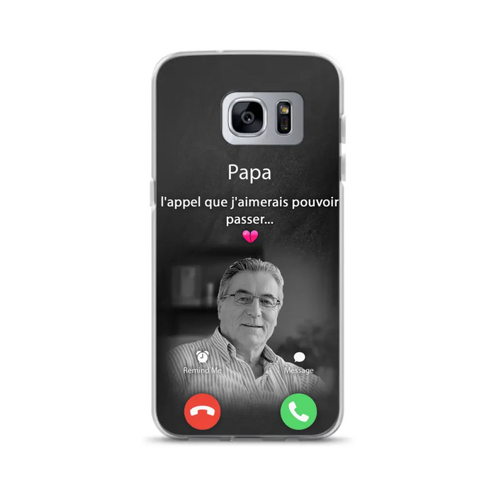 Coque de téléphone personnalisée pour papa commémoratif - Télécharger une photo - L'appel que j'aimerais pouvoir passer- Coque de téléphone pour iPhone/ Samsung