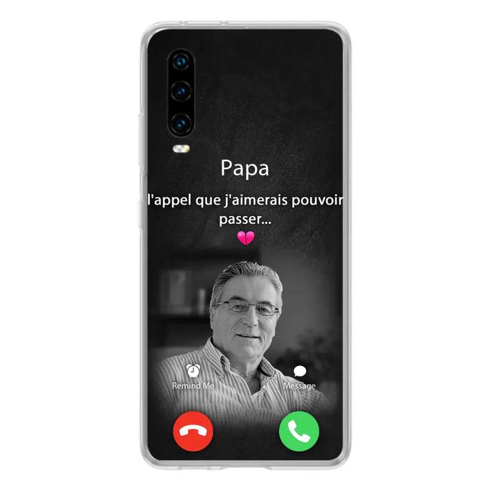 Coque de téléphone personnalisée pour papa commémoratif - Télécharger une photo - L'appel que j'aimerais pouvoir passer - Coque de téléphone pour Huawei/Oppo/Xiaomi