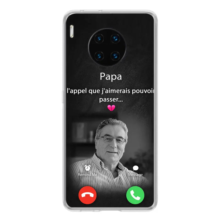 Coque de téléphone personnalisée pour papa commémoratif - Télécharger une photo - L'appel que j'aimerais pouvoir passer - Coque de téléphone pour Huawei/Oppo/Xiaomi