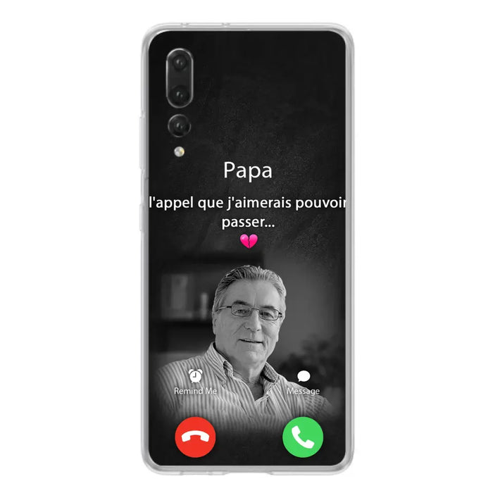 Coque de téléphone personnalisée pour papa commémoratif - Télécharger une photo - L'appel que j'aimerais pouvoir passer - Coque de téléphone pour Huawei/Oppo/Xiaomi