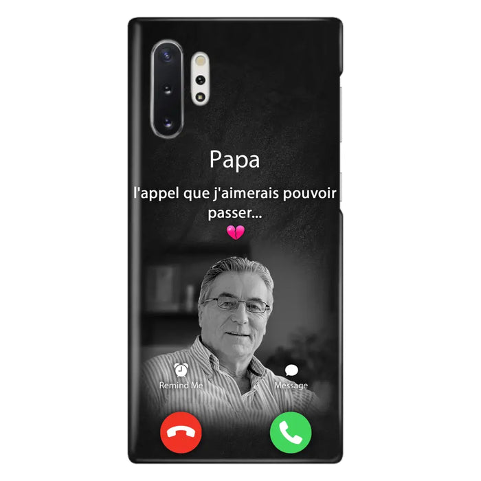 Coque de téléphone personnalisée pour papa commémoratif - Télécharger une photo - L'appel que j'aimerais pouvoir passer- Coque de téléphone pour iPhone/ Samsung