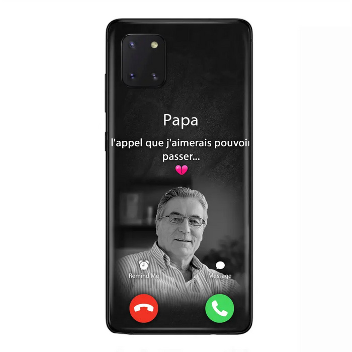 Coque de téléphone personnalisée pour papa commémoratif - Télécharger une photo - L'appel que j'aimerais pouvoir passer- Coque de téléphone pour iPhone/ Samsung