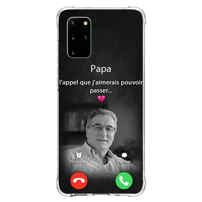 Coque de téléphone personnalisée pour papa commémoratif - Télécharger une photo - L'appel que j'aimerais pouvoir passer- Coque de téléphone pour iPhone/ Samsung