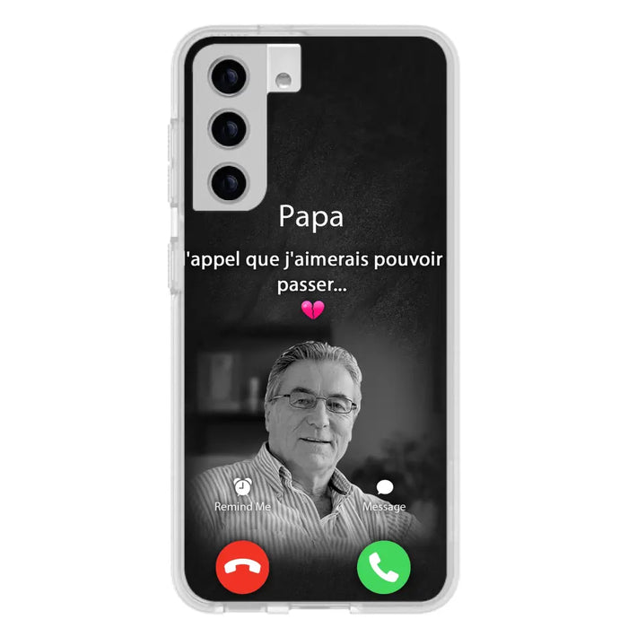 Coque de téléphone personnalisée pour papa commémoratif - Télécharger une photo - L'appel que j'aimerais pouvoir passer- Coque de téléphone pour iPhone/ Samsung