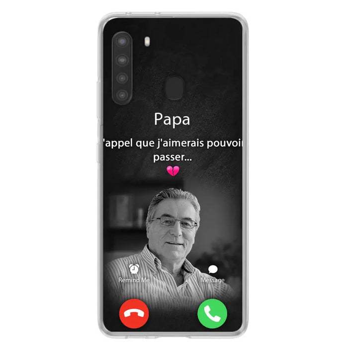 Coque de téléphone personnalisée pour papa commémoratif - Télécharger une photo - L'appel que j'aimerais pouvoir passer- Coque de téléphone pour iPhone/ Samsung