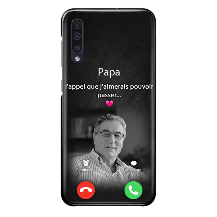 Coque de téléphone personnalisée pour papa commémoratif - Télécharger une photo - L'appel que j'aimerais pouvoir passer- Coque de téléphone pour iPhone/ Samsung