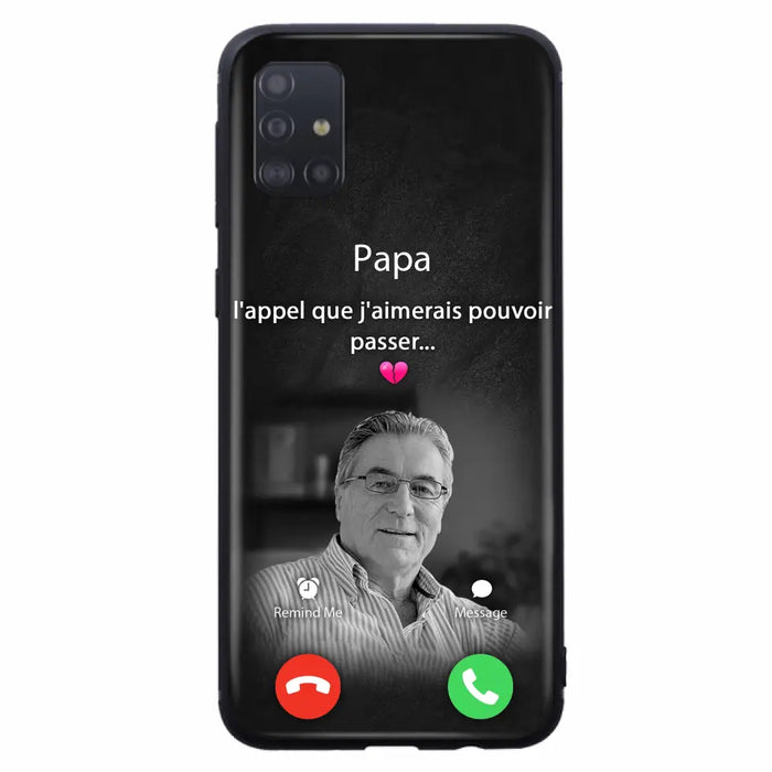 Coque de téléphone personnalisée pour papa commémoratif - Télécharger une photo - L'appel que j'aimerais pouvoir passer- Coque de téléphone pour iPhone/ Samsung