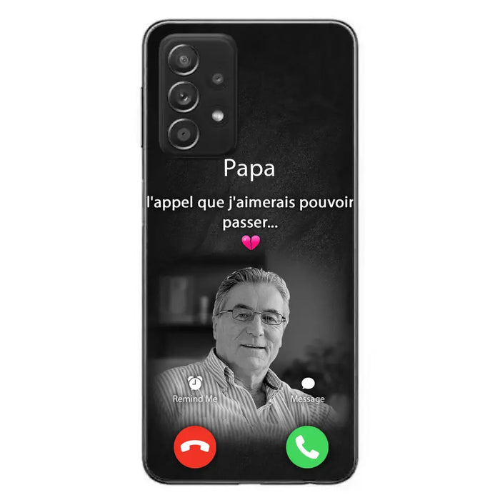 Coque de téléphone personnalisée pour papa commémoratif - Télécharger une photo - L'appel que j'aimerais pouvoir passer- Coque de téléphone pour iPhone/ Samsung