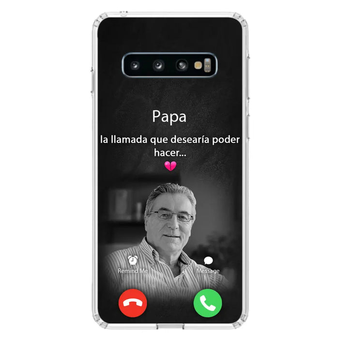 Funda personalizada para teléfono conmemorativo de papa - Cargar foto - Idea de regalo conmemorativo para mamá/papá - La llamada que desearía poder hacer - Funda para iPhone/ Samsung