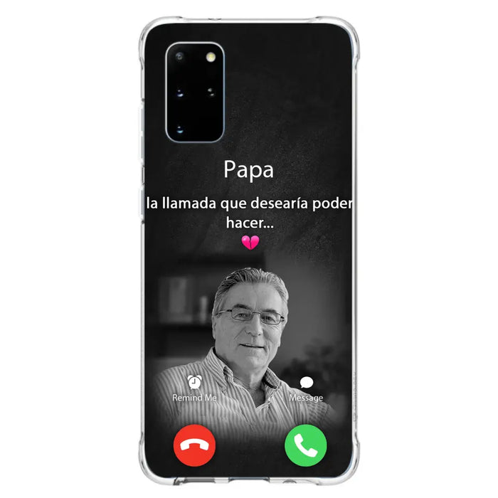 Funda personalizada para teléfono conmemorativo de papa - Cargar foto - Idea de regalo conmemorativo para mamá/papá - La llamada que desearía poder hacer - Funda para iPhone/ Samsung