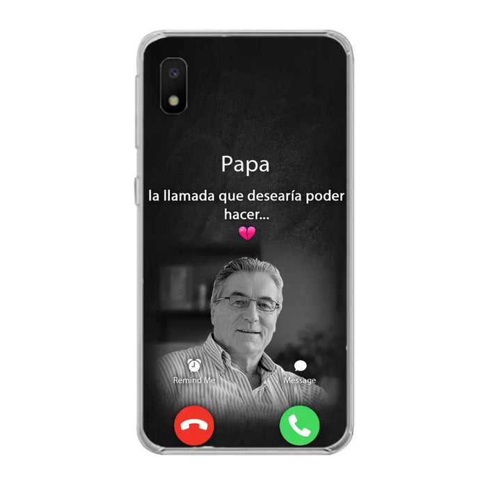 Funda personalizada para teléfono conmemorativo de papa - Cargar foto - Idea de regalo conmemorativo para mamá/papá - La llamada que desearía poder hacer - Funda para iPhone/ Samsung