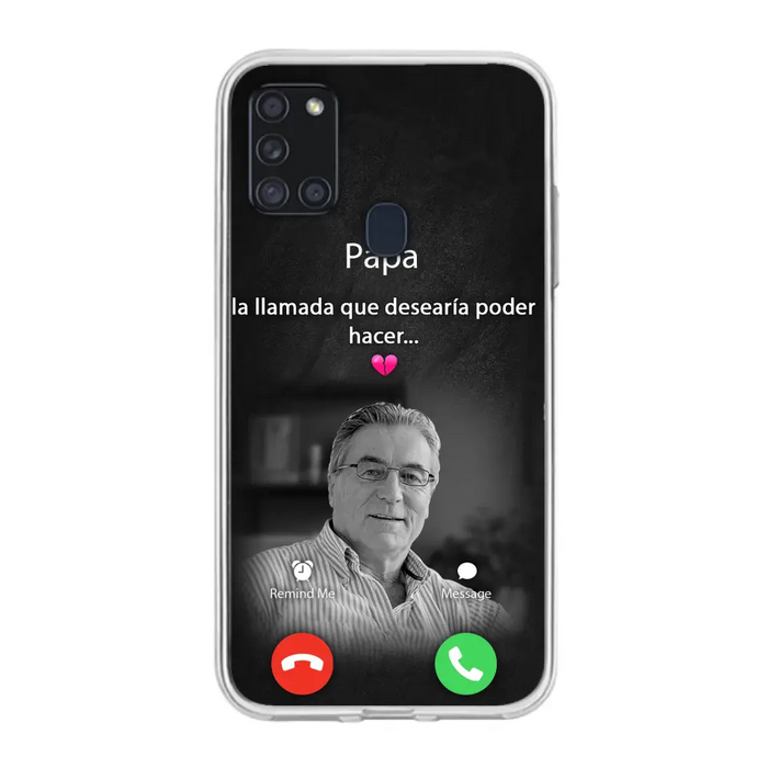 Funda personalizada para teléfono conmemorativo de papa - Cargar foto - Idea de regalo conmemorativo para mamá/papá - La llamada que desearía poder hacer - Funda para iPhone/ Samsung