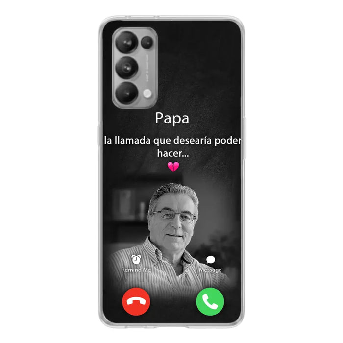 Funda personalizada para teléfono conmemorativo de papa - Cargar foto - Idea de regalo conmemorativo para mamá/papá - La llamada que desearía poder hacer - Funda para Xiaomi/ Oppo/ Huawei