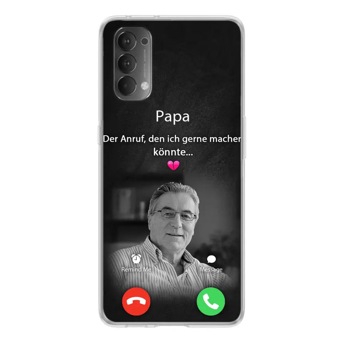 Personalisierte Handyhülle - Foto hochladen - Gedenkgeschenk für Mama/ Papa - Der Anruf, den ich gerne machen könnte - Handyhülle für Xiaomi/ Oppo/ Huawei