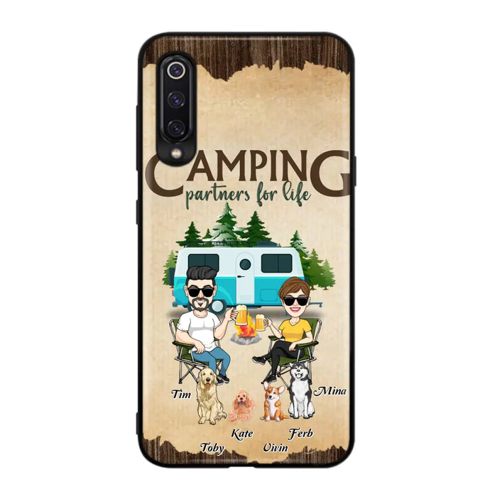 Custom Personalized Couple With Dogs Camping Oppo/ Xiaomi/ Huawei Case - Couple With Up to 4 Dogs - Gift For Couple/ Camping/ Dog Lover - Camping Partners For Life