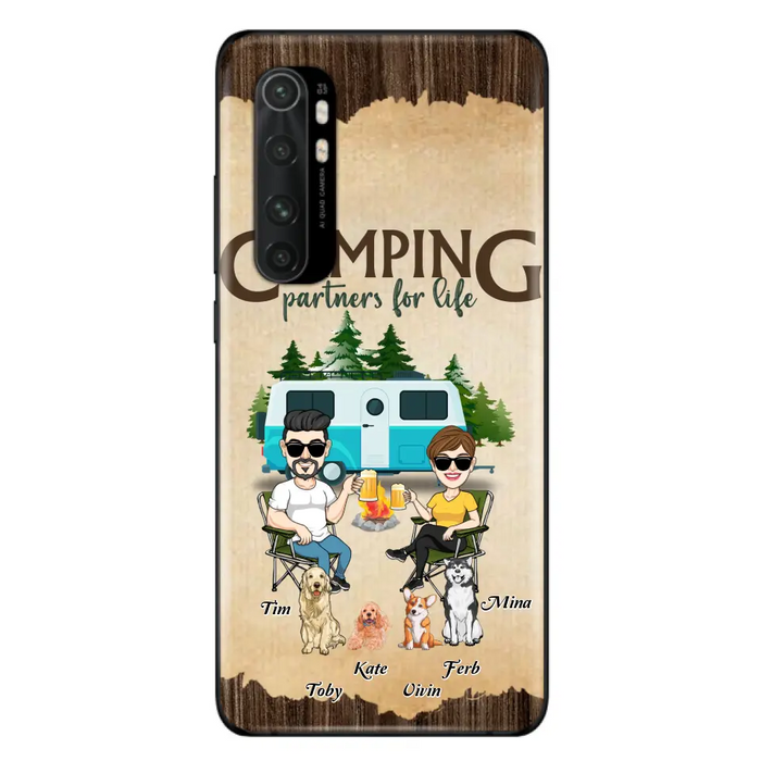 Custom Personalized Couple With Dogs Camping Oppo/ Xiaomi/ Huawei Case - Couple With Up to 4 Dogs - Gift For Couple/ Camping/ Dog Lover - Camping Partners For Life