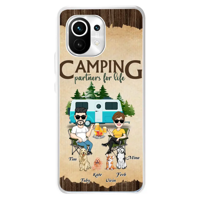 Custom Personalized Couple With Dogs Camping Oppo/ Xiaomi/ Huawei Case - Couple With Up to 4 Dogs - Gift For Couple/ Camping/ Dog Lover - Camping Partners For Life