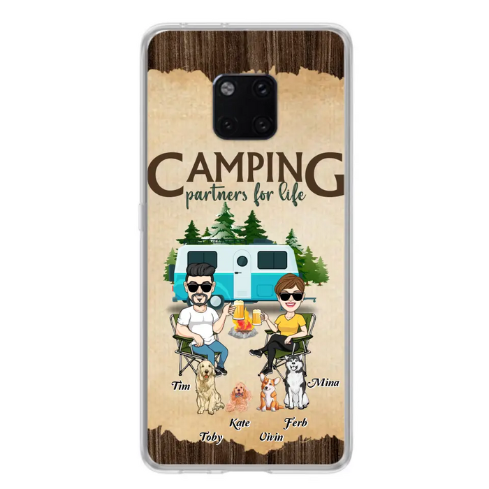 Custom Personalized Couple With Dogs Camping Oppo/ Xiaomi/ Huawei Case - Couple With Up to 4 Dogs - Gift For Couple/ Camping/ Dog Lover - Camping Partners For Life