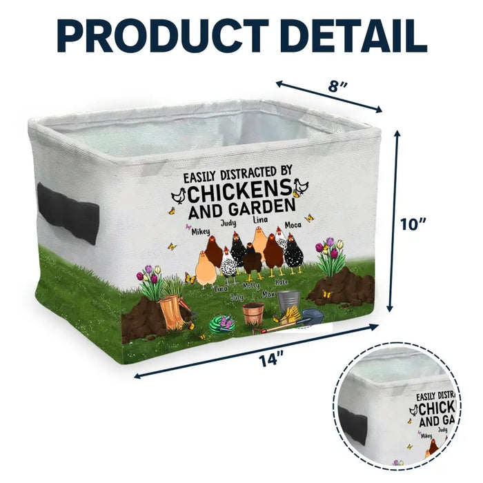 Personalized Chicken Storage Box - Up to 9 Chickens - Best Gift For Chicken Lovers - I Just Want To Work In My Garden And Hang Out With My Chickens