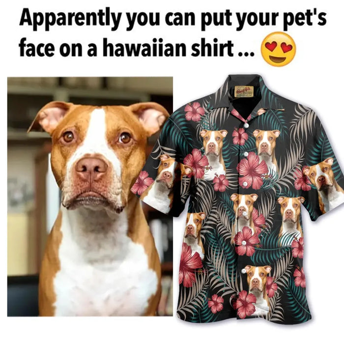 Custom Personalized Pet Photo Hawaiian Shirt - Gift Idea For Dog/ Cat/ Pet Owner