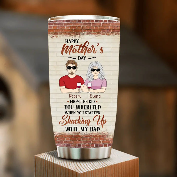 Custom Personalized Stepped Up Mom Tumbler - Best Gift For Mother's Day From Children - Upto 3 Children - Happy Mother's Day From Kids