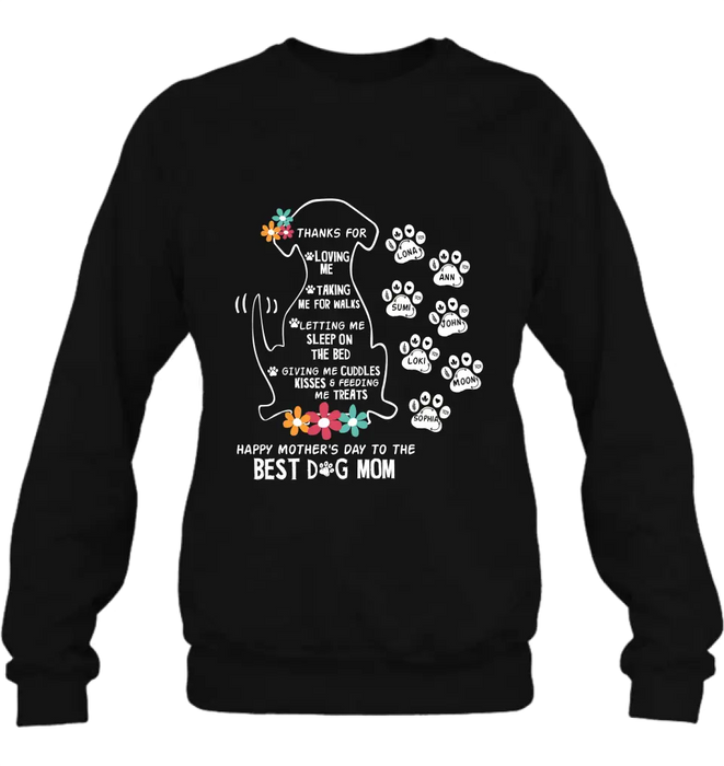 Personalized Dog Mom Shirt/ Hoodie - Upto 7 Names - Gift Idea For Dog Lover/Mother's Day - Thanks For Loving Me