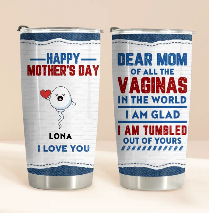 Custom Personalized Sperms Tumbler - Gift Idea For Mother's Day - Upto 6 Sperms - Happy Mother's Day We Love You