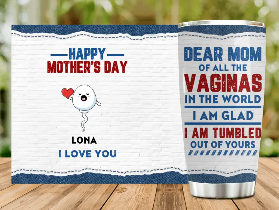 Custom Personalized Sperms Tumbler - Gift Idea For Mother's Day - Upto 6 Sperms - Happy Mother's Day We Love You